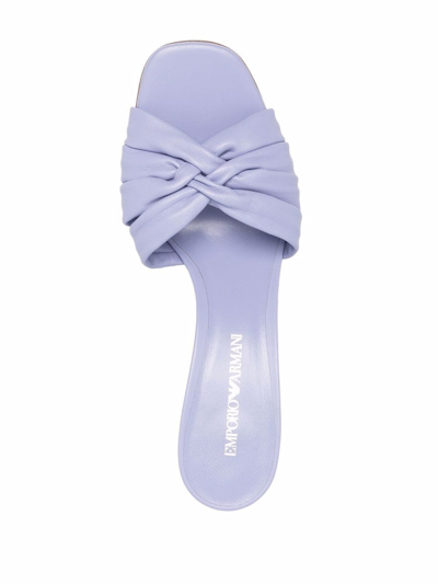 Shop Emporio Armani Cross-strap Open-toe Sandals In Violett