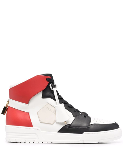 Shop Buscemi Lace-up High-top Sneakers In White