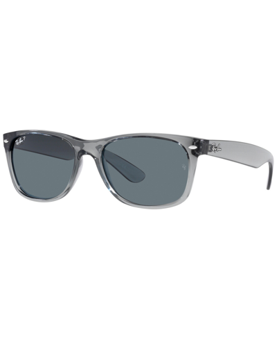 Shop Ray Ban Ray-ban Unisex Polarized Sunglasses, Rb2132 New Wayfarer 55 In Transparent Gray