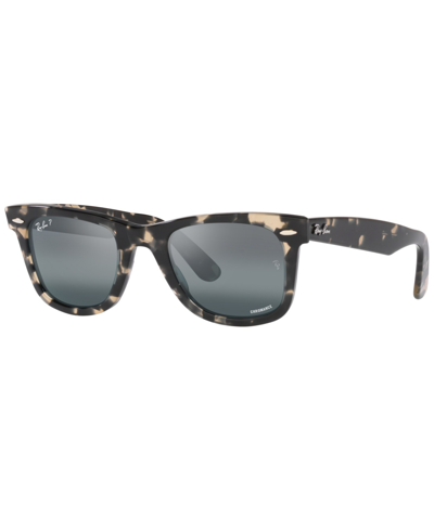 Ray Ban Unisex Polarized Sunglasses, Rb2140 Wayfarer Chromance In Gray Havana