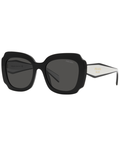 Shop Prada Women's Low Bridge Fit Sunglasses In Black