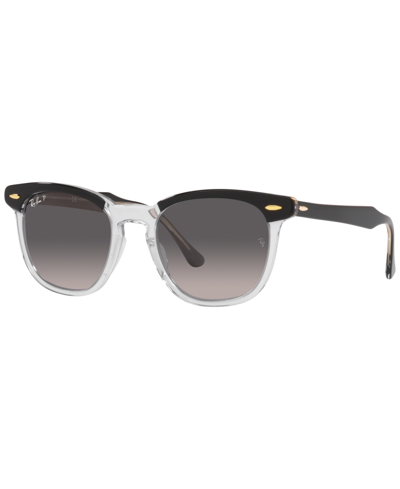 Shop Ray Ban Unisex Polarized Sunglasses, Rb2298 Hawkeye In Black On Transparent