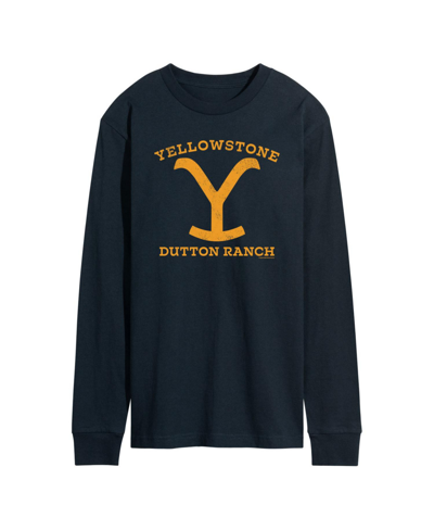 Shop Airwaves Men's Yellowstone Dutton Ranch Y Long Sleeve T-shirt In Blue
