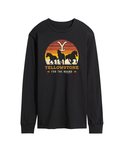 Shop Airwaves Men's Yellowstone Horse Trio Long Sleeve T-shirt In Black