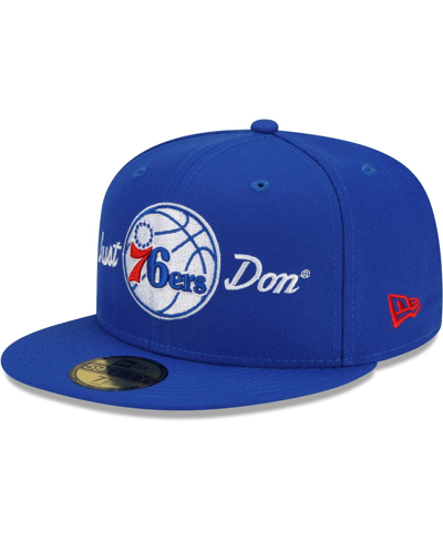 Shop New Era Men's  X Just Don Royal Philadelphia 76ers 59fifty Fitted Hat