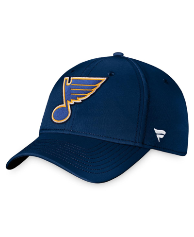 Shop Fanatics Men's Navy St. Louis Blues Core Primary Logo Flex Hat