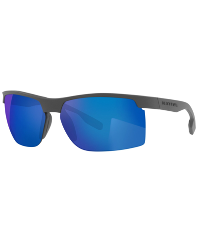 Shop Native Men's Polarized Sunglasses, Xd9039 Ridge-runner 68 In Matte Granite