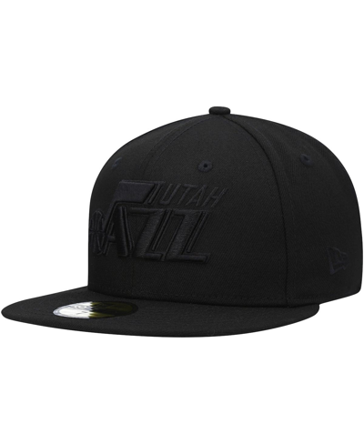 Shop New Era Men's Utah Jazz Black On Black 59fifty Fitted Hat