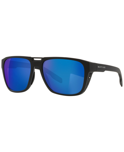Shop Native Men's Polarized Sunglasses, Xd9038 Mammoth 57 In Matte Black