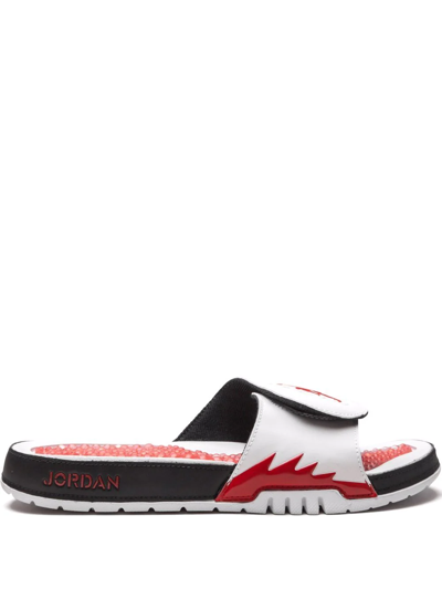 Shop Jordan Hydro 5 Retro "fire Red 5" Slides In White