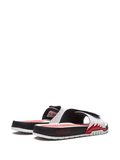 Shop Jordan Hydro 5 Retro "fire Red 5" Slides In White