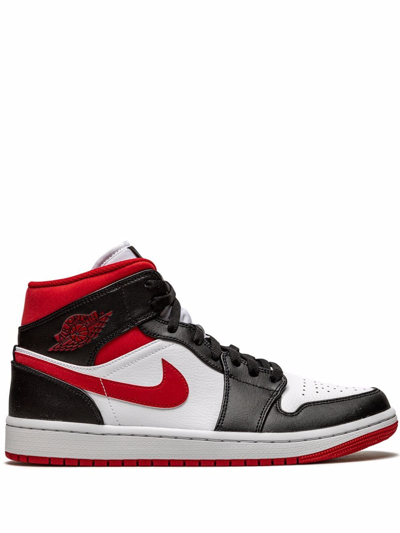 Shop Jordan Air  1 Mid "metallic Red" Sneakers In White