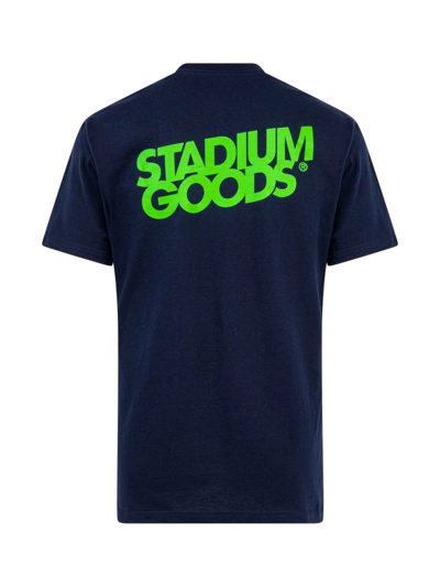 Shop Stadium Goods Big Tilt "navy/green" Logo-print T-shirt In Blue