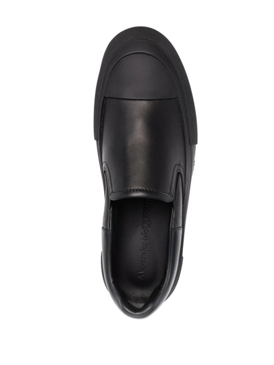Shop Alexander Mcqueen Deck Slip-on Sneakers In Black
