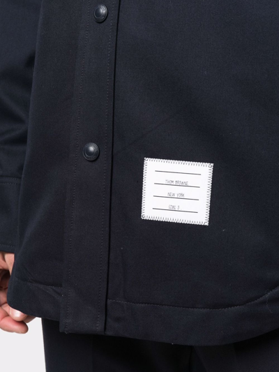 Thom Browne Flannel 4-bar Shirt In Blue