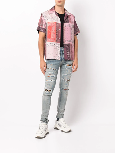 Amiri Mx1 Distressed Skinny Jeans In Blue