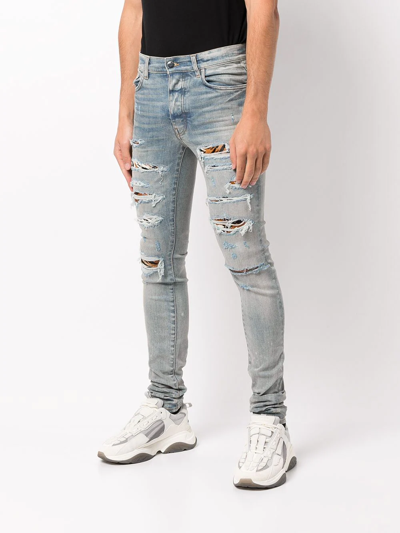 Amiri Mx1 Distressed Skinny Jeans In Blue