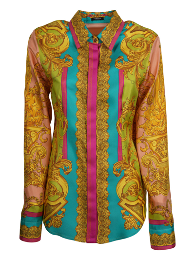 Shop Versace Print Shirt Clothing In Mixed Colours