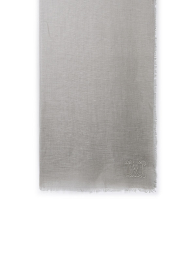 Shop Max Mara Grey Silk Blend Paprica Scarf