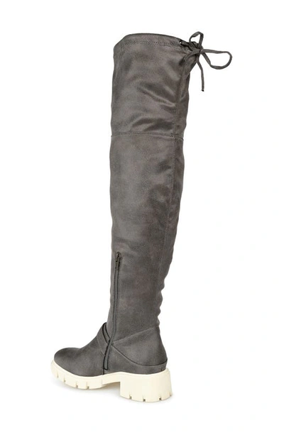 Shop Journee Collection Salisa Tall Buckled Boot In Grey