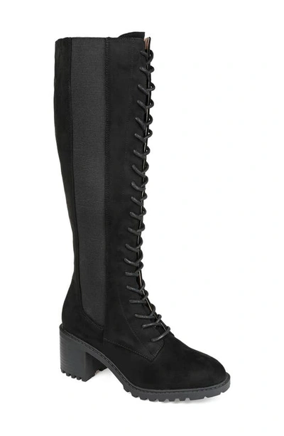 Journee Collection Jenicca Lace-up Tall Boot In Black