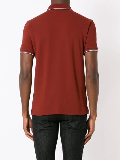 Shop Emporio Armani Logo-patch Short-sleeved Polo Shirt In Red