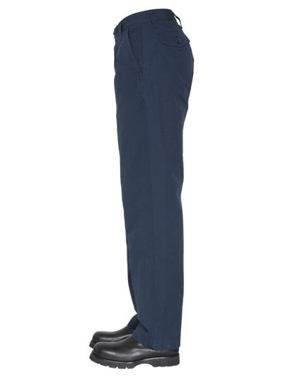 Shop Nigel Cabourn Wide Leg Trousers In Blue