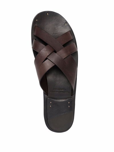 Officine Creative Leather Kontraire Sandals In Braun
