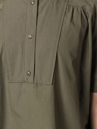 Yves Salomon Button-front Short-sleeved T-shirt In Grün