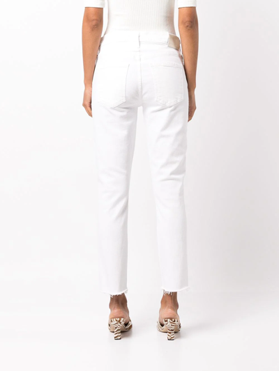 Shop Citizens Of Humanity Ella Slim-leg Cropped Jeans In Weiss