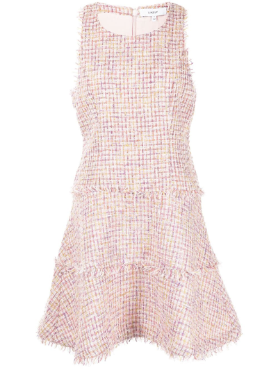 Shop Likely Fringe-trim Tweed Dress In Rosa