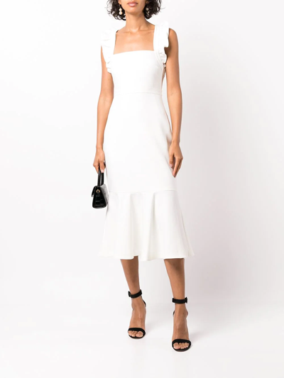 Shop Likely Hara Ruffle-strap Dress In Weiss