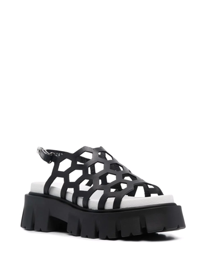 Shop Premiata Cut-out Detail Sandals In Black