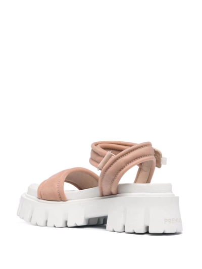 Shop Premiata Side Touch-strap Fastening Sandals In Neutrals