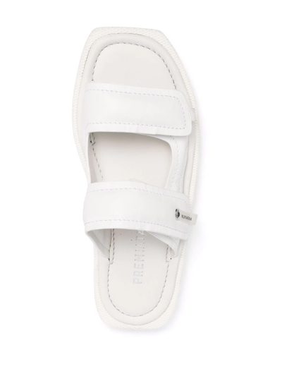 Shop Premiata Double-strap Leather Sandals In White