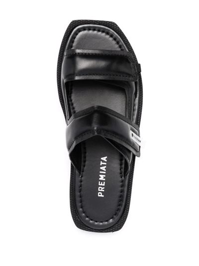 Shop Premiata Side Logo-patch Sandals In Black