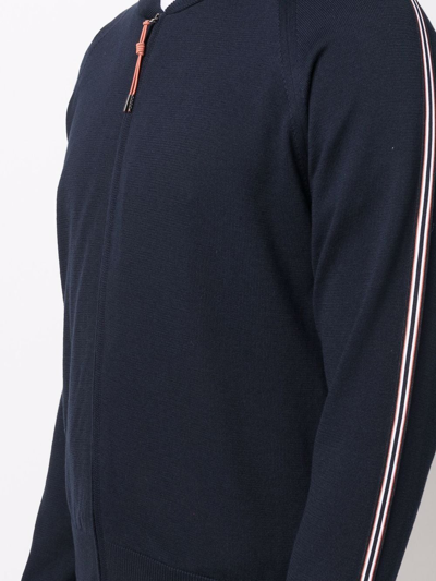 Shop Corneliani Side-stripe Track Jacket In Blau