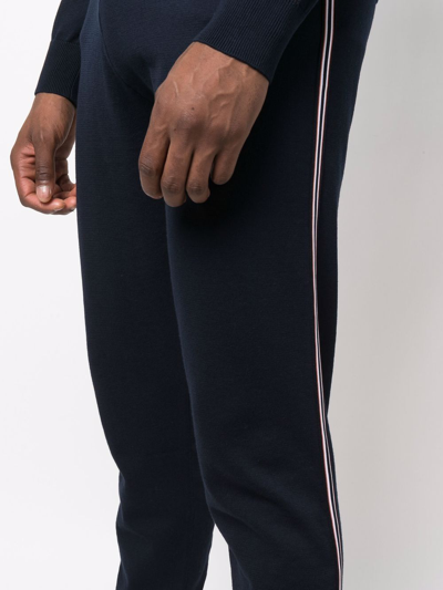 Shop Corneliani Slim-cut Track Pants In Blau