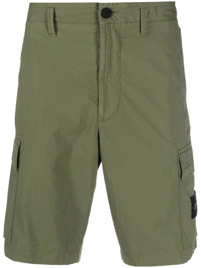Stone Island Men's Logo-appliquéd Cotton Drawstring Shorts In Green |  ModeSens