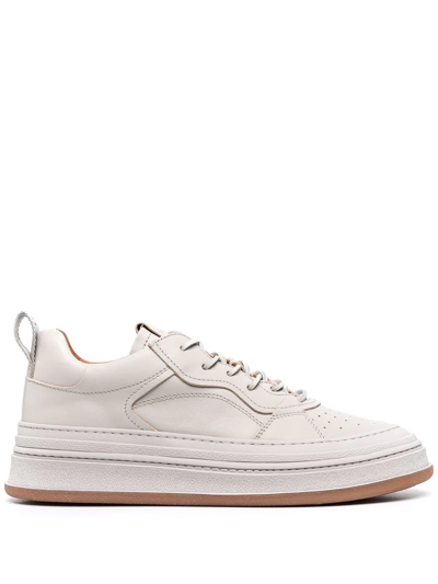 Shop Buttero Leather-panelled High-top Sneakers In Grau