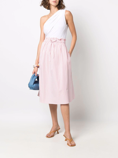 Woolrich Patchwork Stripe-print Midi Skirt In Blau