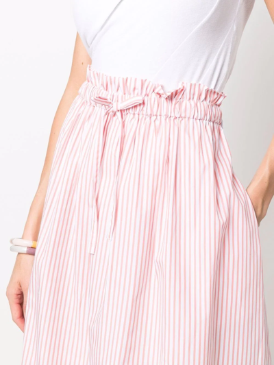 Woolrich Patchwork Stripe-print Midi Skirt In Blau