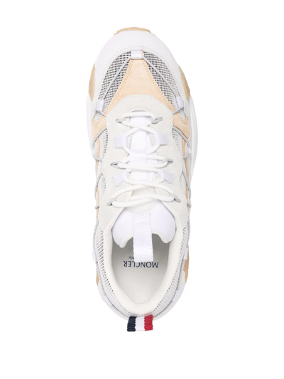 Shop Moncler Chunky Lace-up Sneakers In White