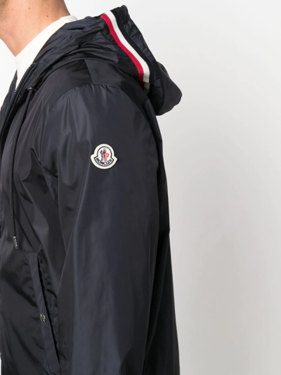 Shop Moncler Grimpeurs Hooded Jacket In Blau