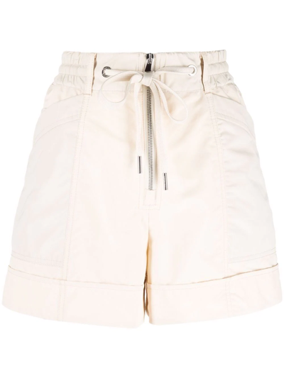 Shop Moncler Tie-waist Shorts In Nude