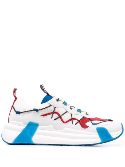 Shop Moncler Colour-block Low-top Sneakers In Weiss