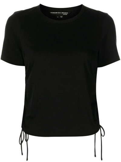 Shop Veronica Beard Tazi Side-tie T-shirt In Schwarz