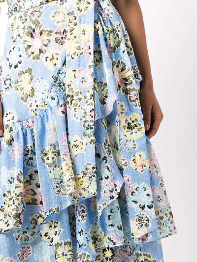 Shop Tanya Taylor Brittany Floral-print Dress In Blau