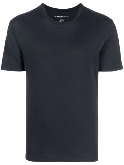 Shop Majestic Short-sleeve Cotton T-shirt In Blau
