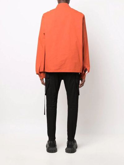 Shop Rick Owens Drkshdw Cotton Shirt Jacket In Orange